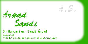 arpad sandi business card