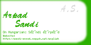 arpad sandi business card